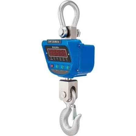 Digital crane scale with shackle, LED display, and lifting hook