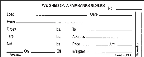 Mechanical Scale Tickets
