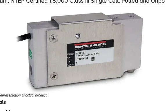 RL1010 – Aluminum, NTEP Certified 1:5,000 Class III Single Cell, Potted and Unpotted, IP65/IP67
