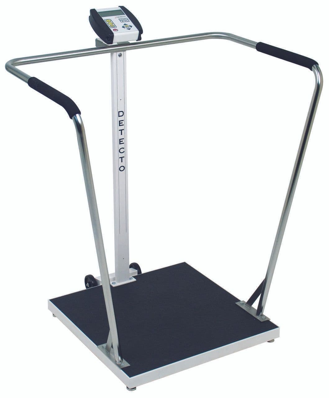 Bariatric platform scale with handrails