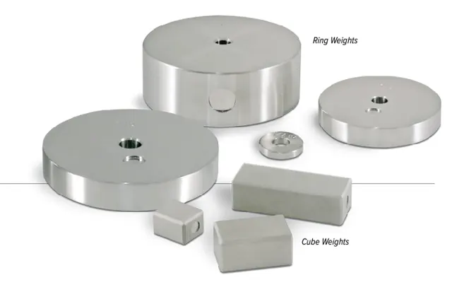 Metric Cube And Ring Weights; Avoirdupois Ring Weights – Range: 5 lb – 25 g · Class 5